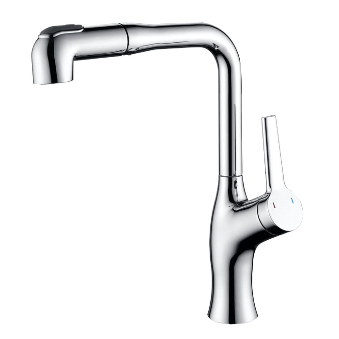Single Hole Rotatable and Pull-Out Bathroom Faucet