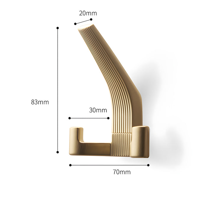 Modern Fluted Zinc Alloy Heavy Duty Double Wall Hooks