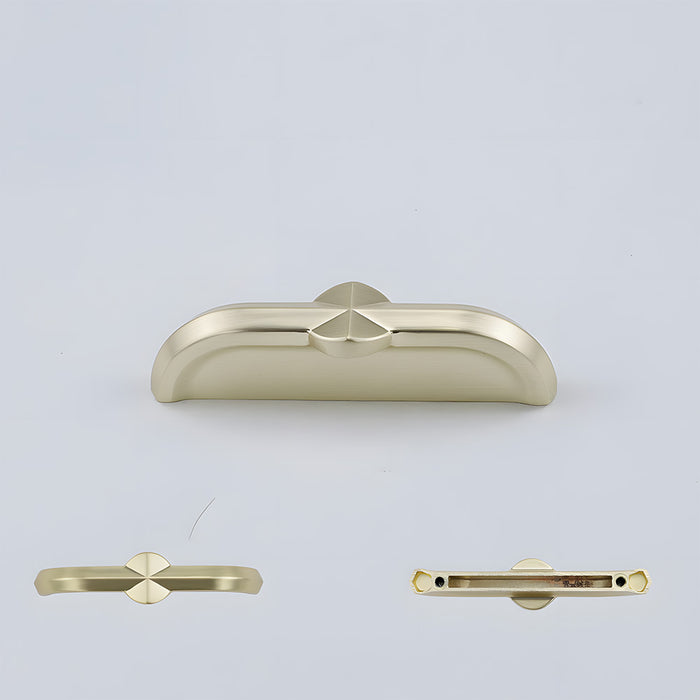 Modern Zinc Alloy Brushed Brass Cabinet Handles