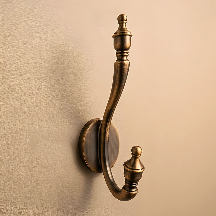Vintage Brass Wall Mounted Coat Hooks