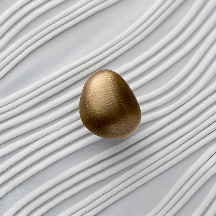 Organic Pebble Brushed Mushroom Drawer Knobs for Kitchen