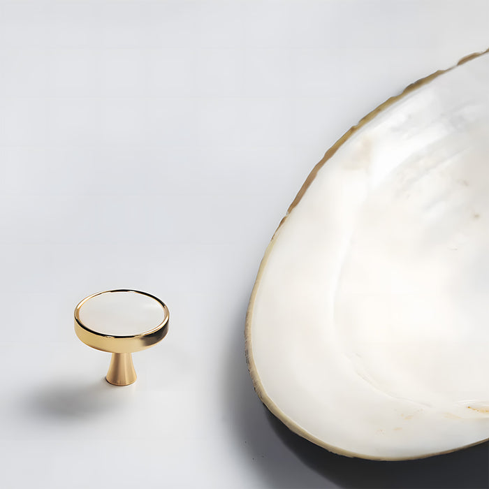 Decorative Natural Shell Cabinet Knobs with Solid Zinc Alloy Base