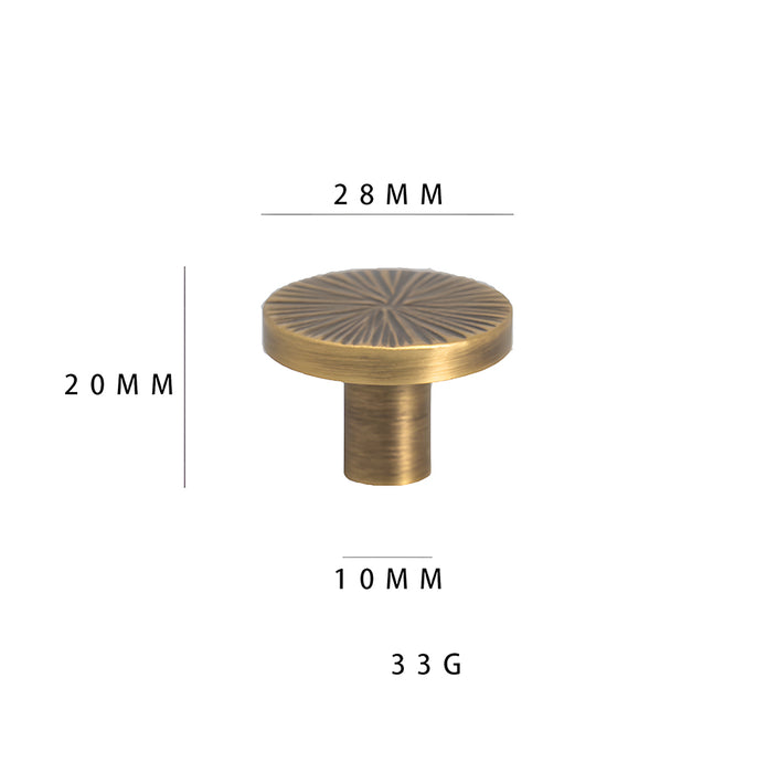 Retro Brass Semi Circle Textured Cabinet Handles