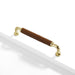 Modern Woven Leather Cabinet Pulls with Curved Zinc Alloy Base