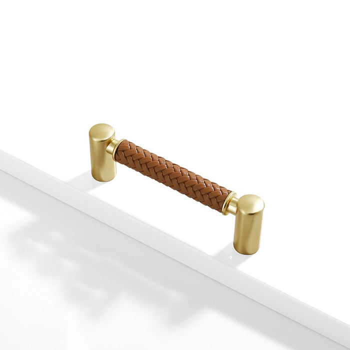 Modern Woven Leather Cabinet Pulls