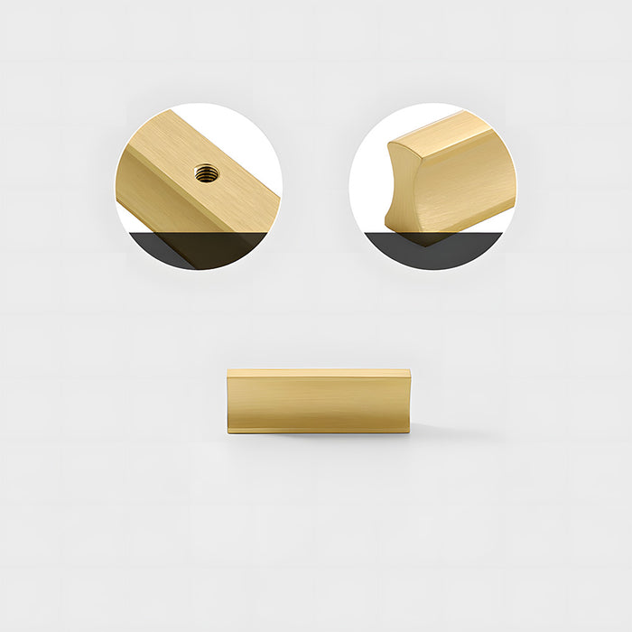 Modern I-Shaped Brass Kitchen Cabinet Handles