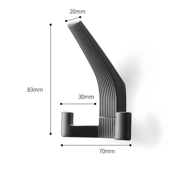 Modern Fluted Zinc Alloy Heavy Duty Double Wall Hooks