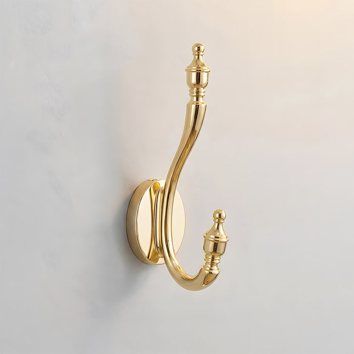 Vintage Brass Wall Mounted Coat Hooks
