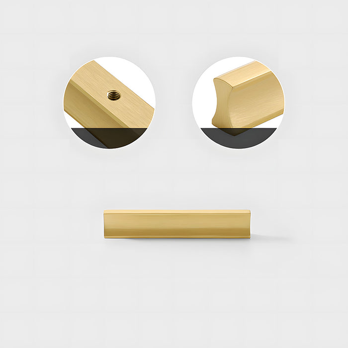 Modern I-Shaped Brass Kitchen Cabinet Handles