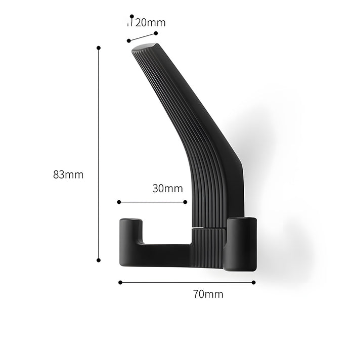 Modern Fluted Zinc Alloy Heavy Duty Double Wall Hooks