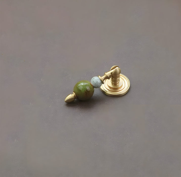 Solid Brass & Natural Stone Drop Pendant Cabinet Knobs