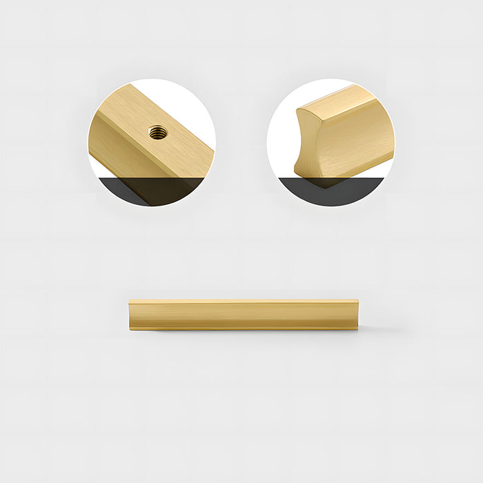 Modern I-Shaped Brass Kitchen Cabinet Handles