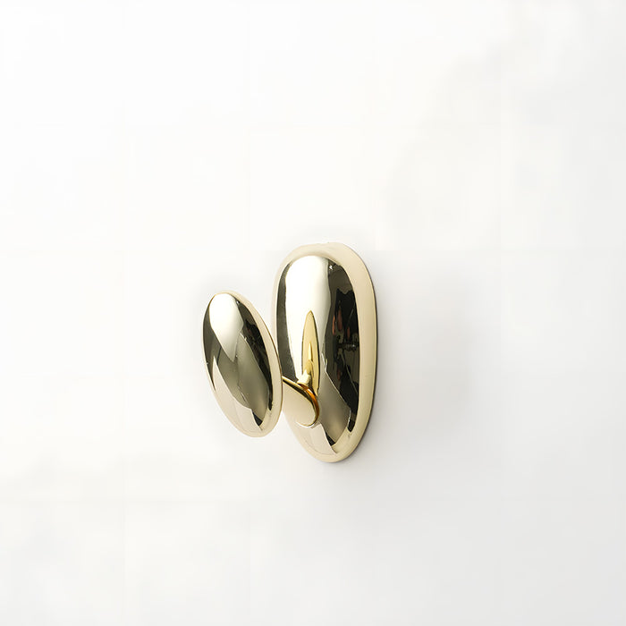 Modern Solid Brass Sculptural Pebble Coat & Towel Hooks
