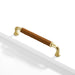 Modern Woven Leather Cabinet Pulls with Curved Zinc Alloy Base