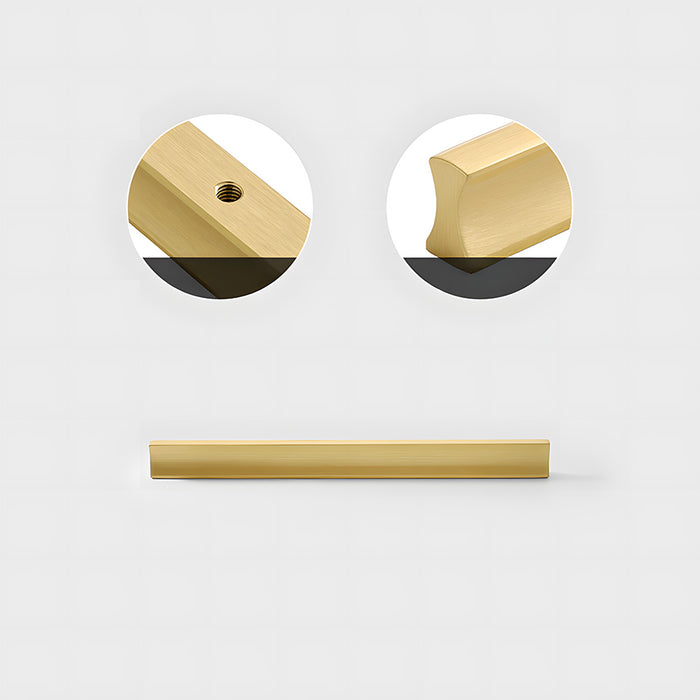 Modern I-Shaped Brass Kitchen Cabinet Handles