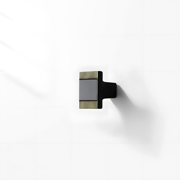 Square Textured Gold & Black Drawer Handles