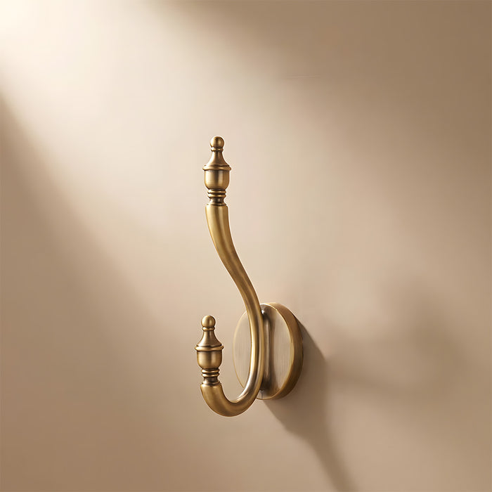Vintage Brass Wall Mounted Coat Hooks