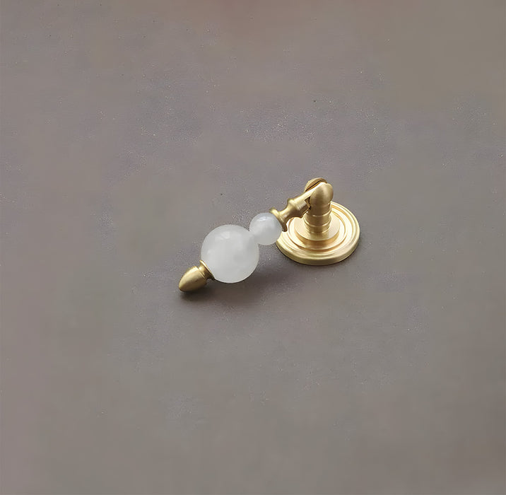 Solid Brass & Natural Stone Drop Pendant Cabinet Knobs