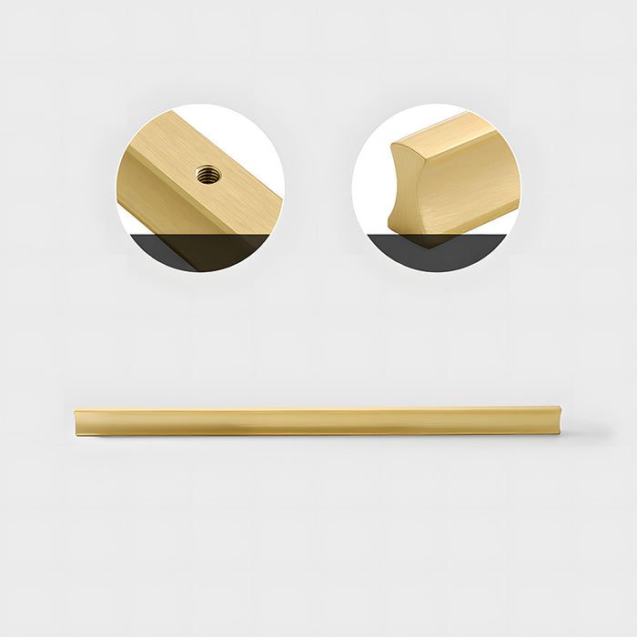 Modern I-Shaped Brass Kitchen Cabinet Handles