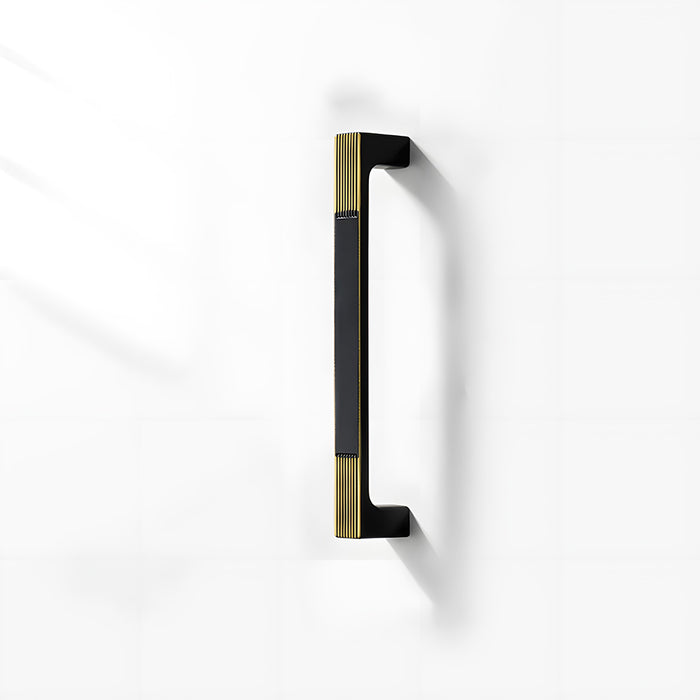 Square Textured Gold & Black Drawer Handles