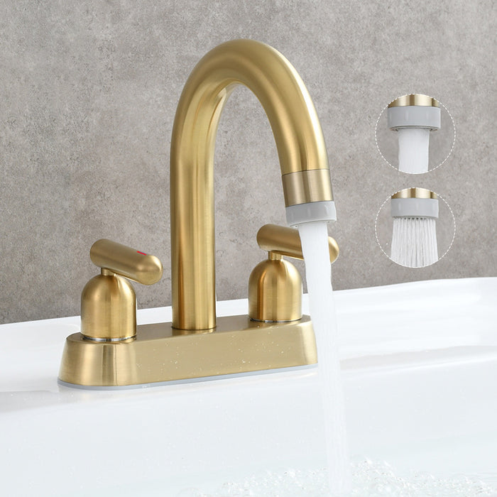 3-hole 2-handle Hot And Cold Bathroom Basin Faucet