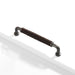 Modern Woven Leather Cabinet Pulls with Curved Zinc Alloy Base