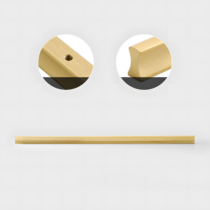 Modern I-Shaped Brass Kitchen Cabinet Handles