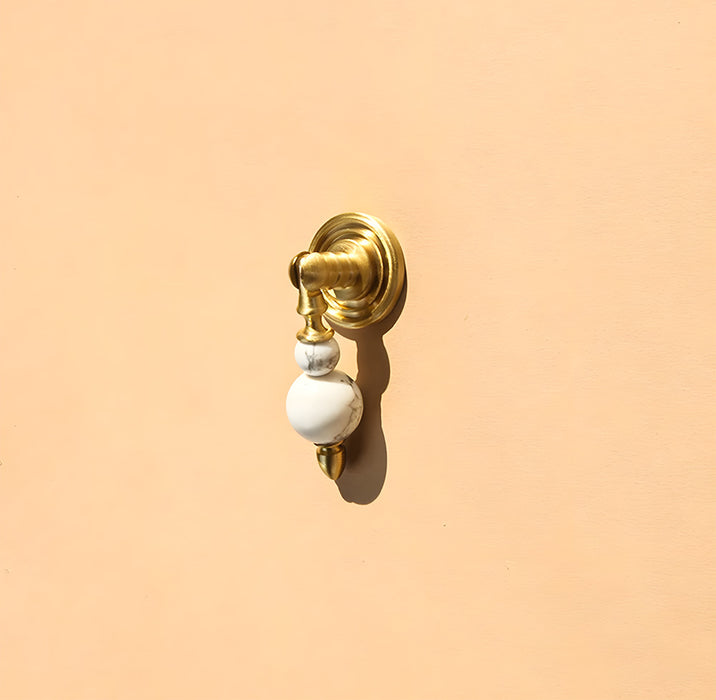 Solid Brass & Natural Stone Drop Pendant Cabinet Knobs