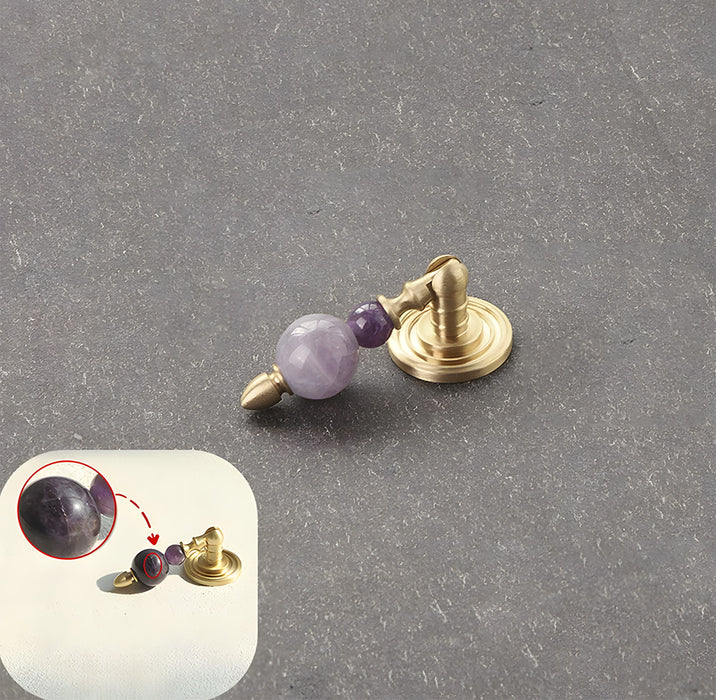 Solid Brass & Natural Stone Drop Pendant Cabinet Knobs