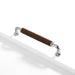 Modern Woven Leather Cabinet Pulls with Curved Zinc Alloy Base