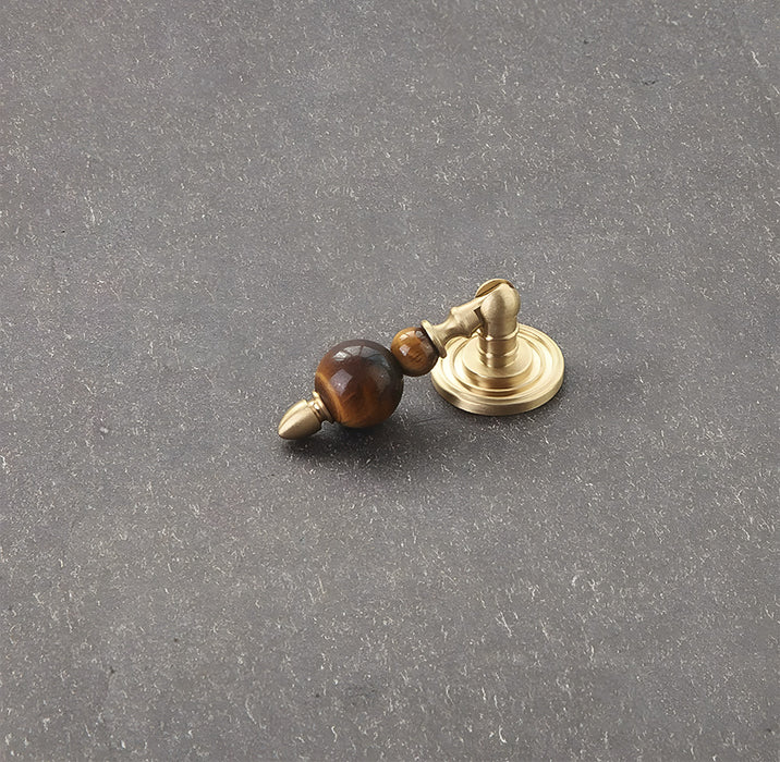 Solid Brass & Natural Stone Drop Pendant Cabinet Knobs
