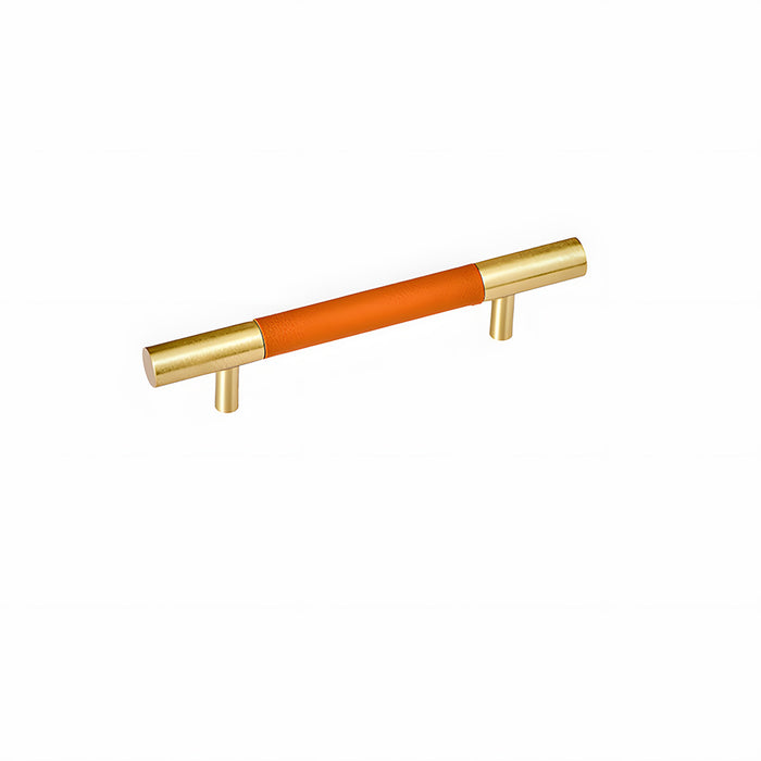 Luxury Solid Brass Leather Wrapped Cabinet Pulls & Knobs