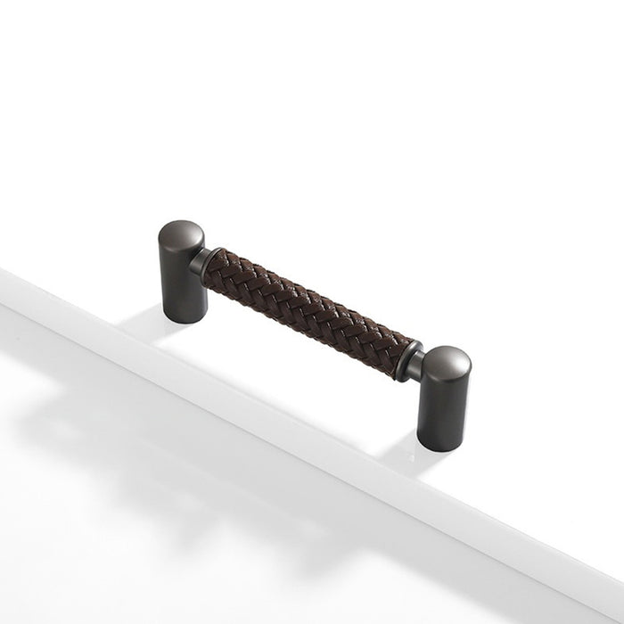 Modern Woven Leather Cabinet Pulls