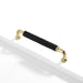 Modern Woven Leather Cabinet Pulls with Curved Zinc Alloy Base