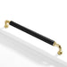 Modern Woven Leather Cabinet Pulls with Curved Zinc Alloy Base