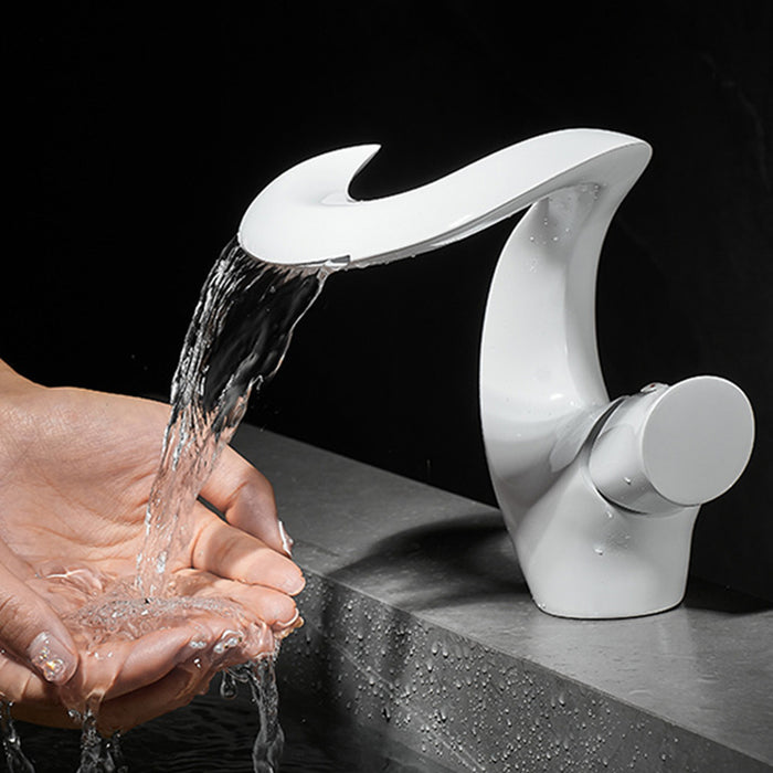 Single Handle Brass Waterfall Bathroom Faucets