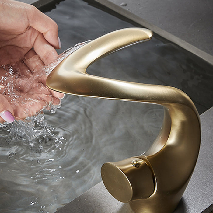 Single Handle Brass Waterfall Bathroom Faucets