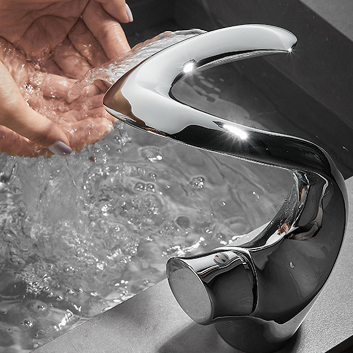 Single Handle Brass Waterfall Bathroom Faucets