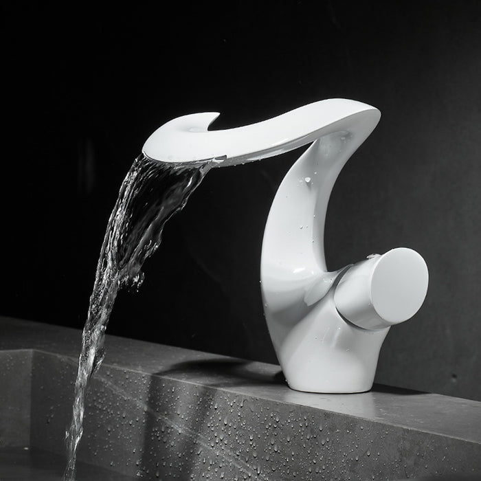 Single Handle Brass Waterfall Bathroom Faucets