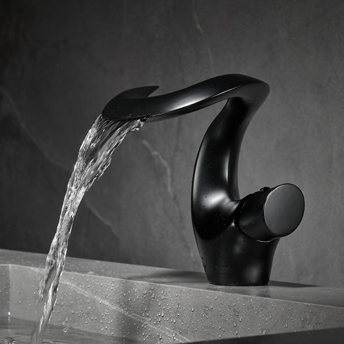 Single Handle Brass Waterfall Bathroom Faucets