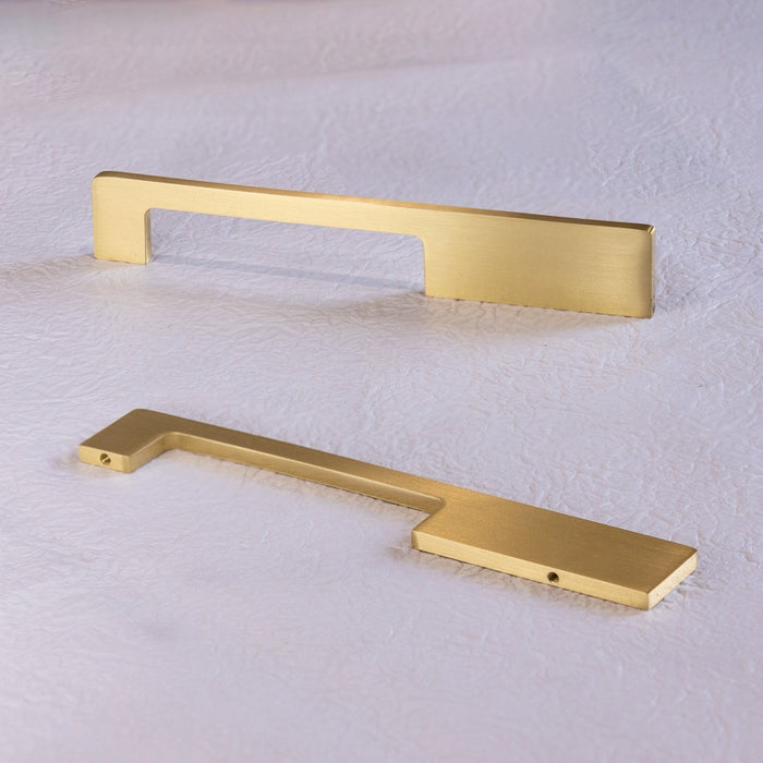 Modern Solid Brass Slimline Gold Cabinet and Drawer Handles