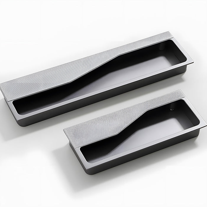 Rectangular Knurled Recessed Hidden Drawer Handles
