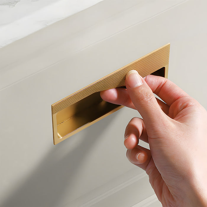 Rectangular Knurled Recessed Hidden Drawer Handles