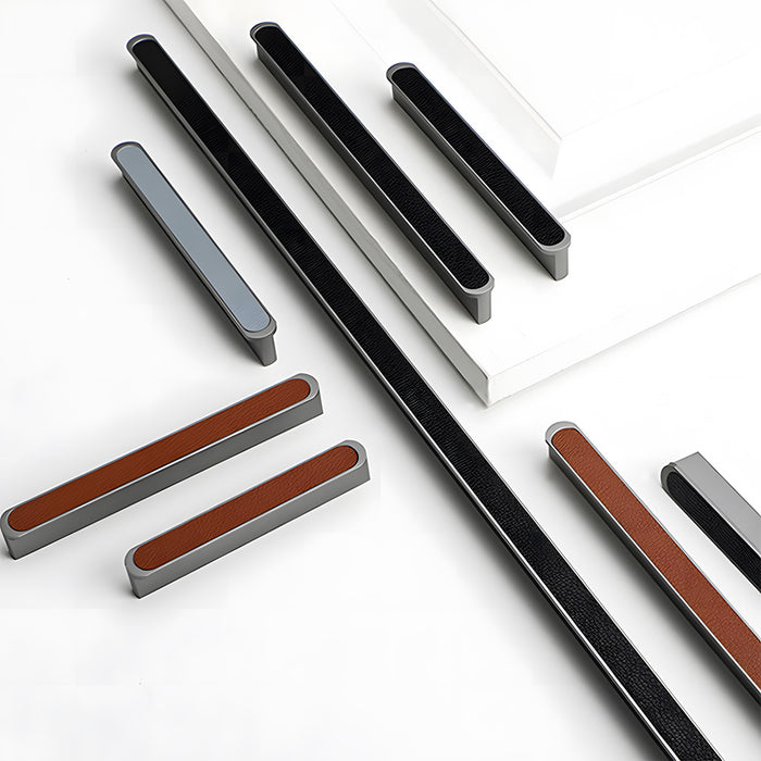 Stylish Two-tone Leather Cupboard Cabinet Door Handles
