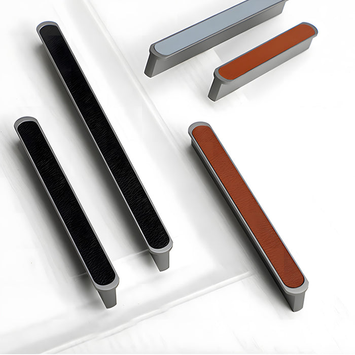Stylish Two-tone Leather Cupboard Cabinet Door Handles