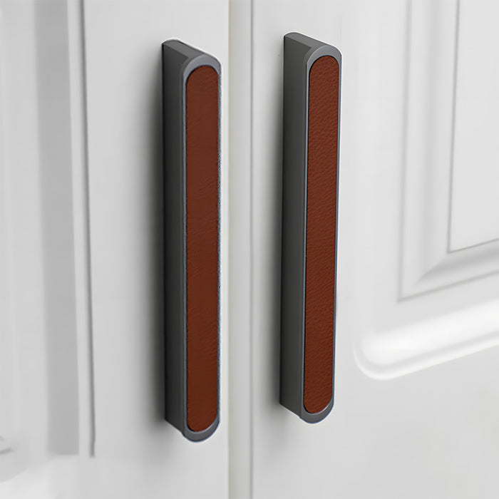 Stylish Two-tone Leather Cupboard Cabinet Door Handles
