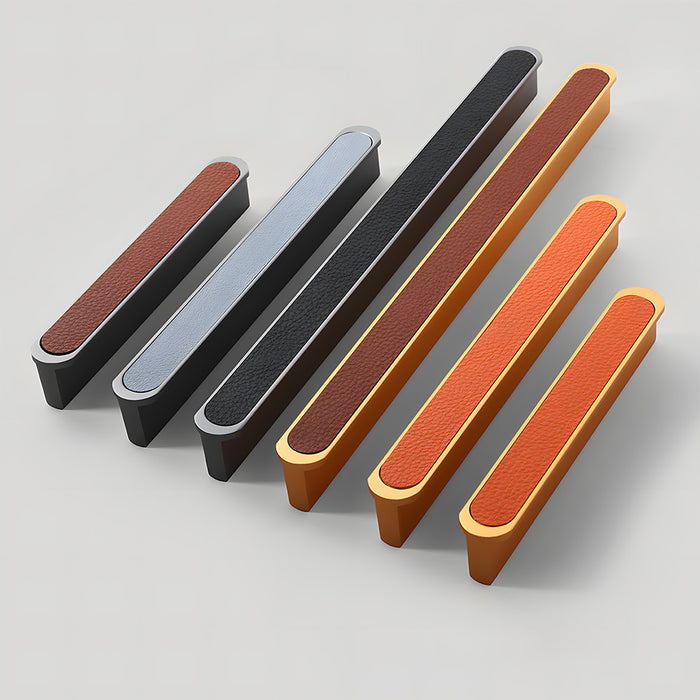 Stylish Two-tone Leather Cupboard Cabinet Door Handles