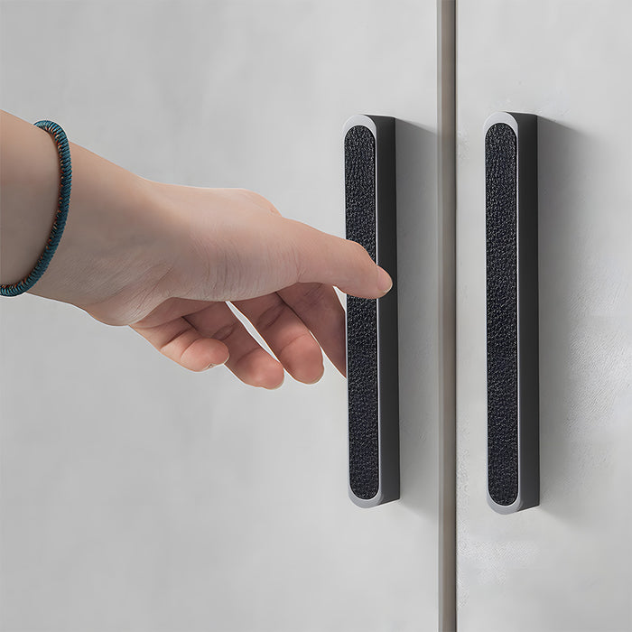 Stylish Two-tone Leather Cupboard Cabinet Door Handles