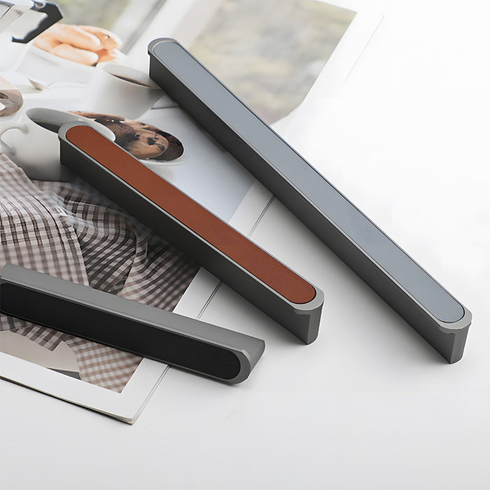 Stylish Two-tone Leather Cupboard Cabinet Door Handles