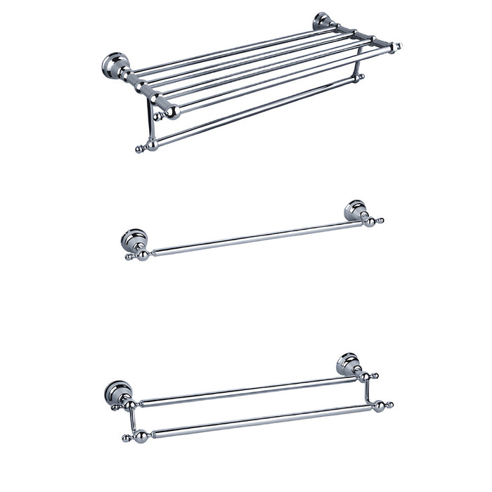 Traditional Polished Chrome Wall Mounted Towel Rack